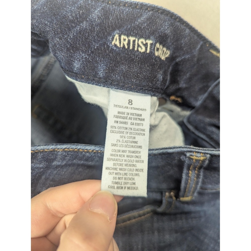 American Eagle Jeans Womens 8 Blue Artist Crop Low Rise Med Wash Stretch Denim - Picture 6 of 15